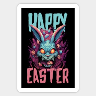 Easter bunny rabbit eating eggs Sticker